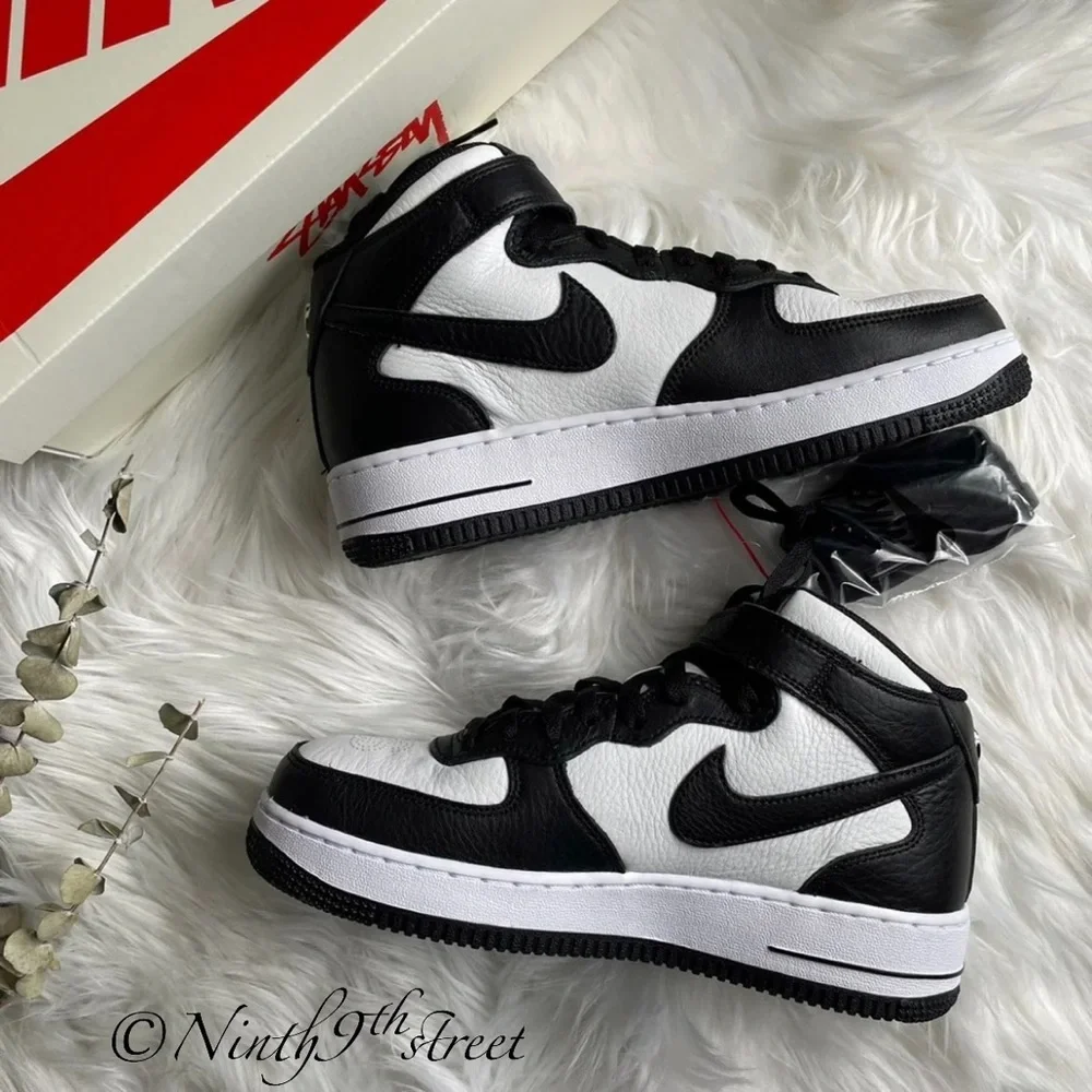 Nike x Stussy Air Force 1 Mid 07 Light Bone W8.5 DJ7840-002 NIB